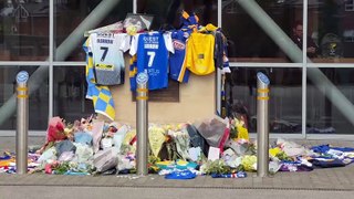 Floral Tributes to Rob Burrow outside Headingley Stadium