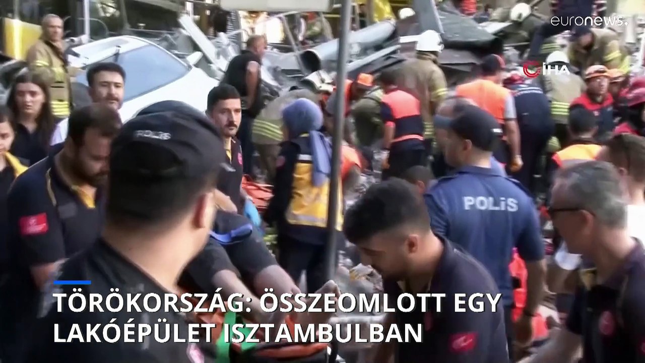 Egy ember meghalt, nyolcan megsérültek, amikor összeomlott egy lakóépület Isztambulban