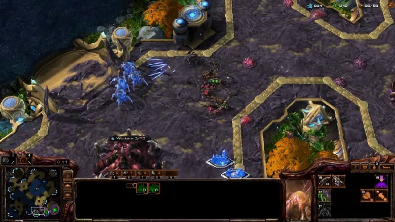 [StarCraft 2] No.0197 -- Intermediate ZERG player fights A.I., WON [Baneling Nest Pattern]