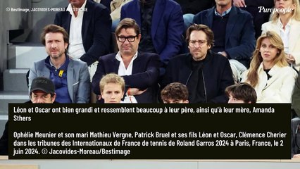 Download Video: PHOTOS Patrick Bruel avec ses fils Léon et Oscar qui lui ressemblent follement, pour une belle journée en famille à Roland-Garros