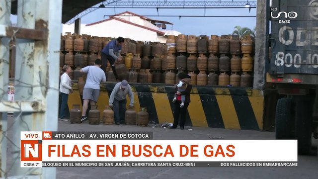 scz filas por garrafas de gas en distribuidora de la Virgen de Cotoc