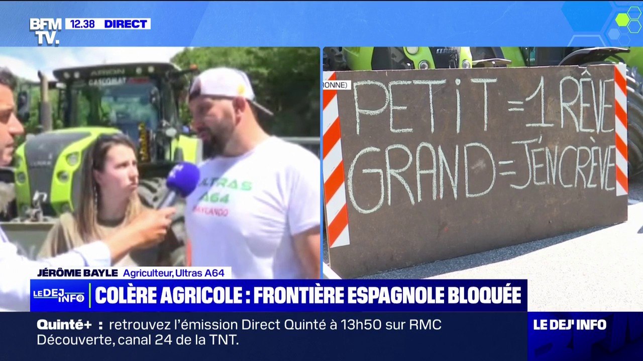 "Ils ont bien entendus nos revendications": Jérôme Bayle, agriculteur, à la frontière espagnole pour une nouvelle mobilisation des exploitants français
