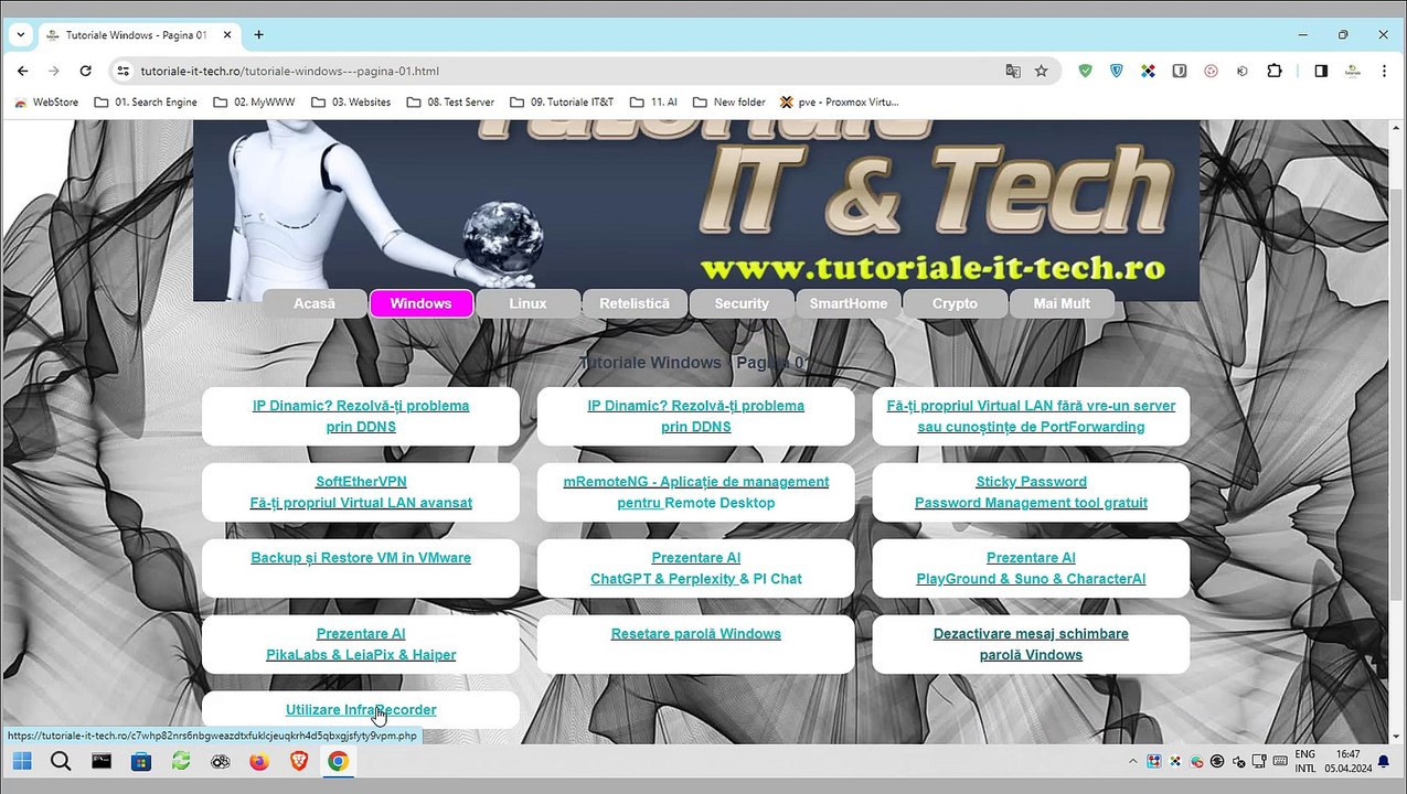 Utilizare InfraRecorder