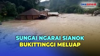 Sungai Ngarai Sianok Bukittinggi Meluap, Puluhan Warga Mengungsi