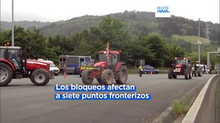 Los agricultores bloquean varios puntos en la frontera entre España y Francia
