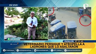 Veterinario persigue y atropella a delincuentes que lo asaltaron en Pucallpa frente a su hijo