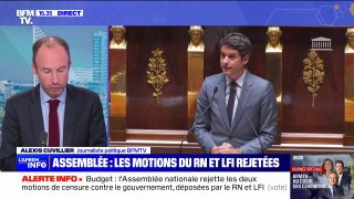 Budget: les motions de censure du RN et de LFI rejetées par l'Assemblée nationale