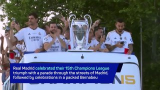 Real Madrid parade Champions League trophy with wild celebrations