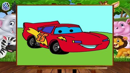 How to draw Lightning Mc queen