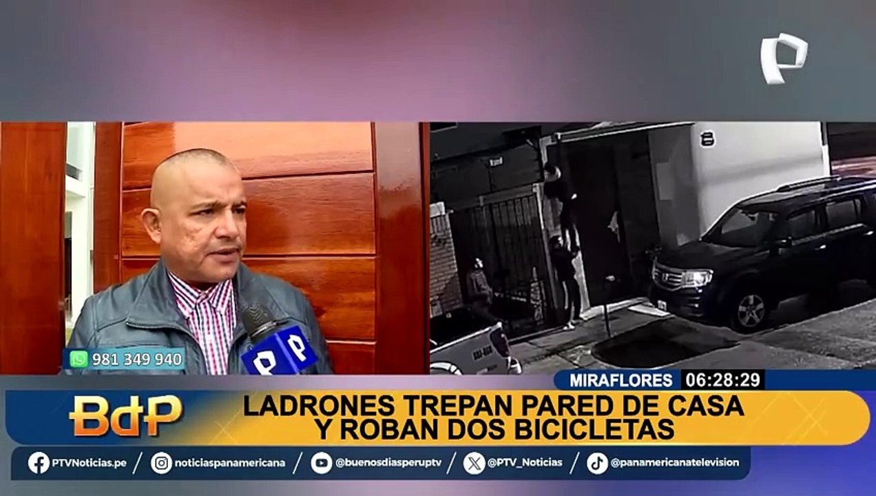 ¡Inseguridad en Miraflores! Delincuentes trepan pared y roban dos bicicletas