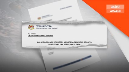 Malaysia seru sokong cadangan Biden untuk akhiri konflik Gaza