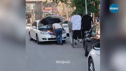 Diyarbakır’da seyir halindeki otomobil alev aldı