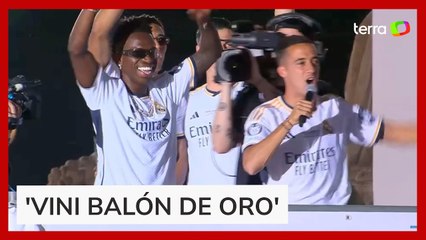 Torcida do Real Madrid faz coro por Bola de Ouro a Vini Jr após título da Champions League