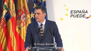 Elogios de Pedro Sánchez al grupo Barrabés, el 22 de enero de 2021.