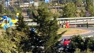 Intervención de los servicios de emergencia en el accidente de Ávila