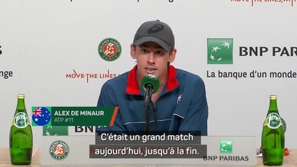 Roland-Garros - De Minaur : "Maintenant, je vais devoir rendre des comptes à mon équipe"