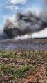 Caminhão é destruído pelo fogo perto da Usina Goioerê