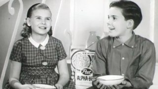 1960s Alpha Bits TV commercial - 2 kids singing the Alpha Bits song