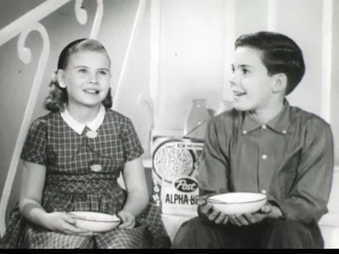 1960s Alpha Bits TV commercial - 2 kids singing the Alpha Bits song