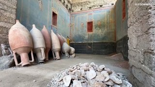شاهد: يُعتقد أنها ضريح.. اكتشاف غرفة بجدران زرقاء في مدينة بومبي الإيطالية القديمة
