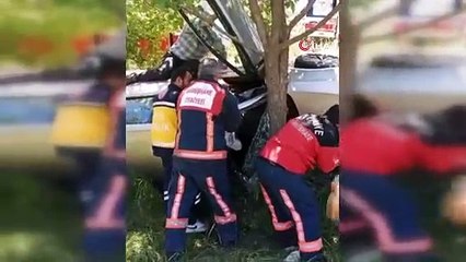 Van'dan Samsun'a giden çift yolda kaza yaptı