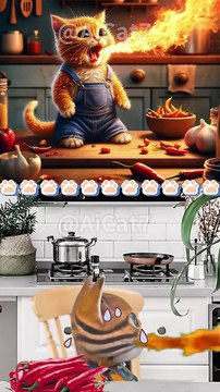 GINGER CAT EATS CHILI PEPPER AND BREATHES FIRE #catmemes #cat #funny #shorts #fyp (1)