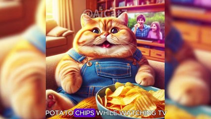 Cats love Potato Chips but...❤️ #cat #cutecat #aicat
