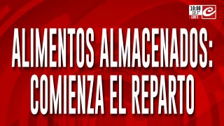 Alimentos almacenados: comenzó el reparto