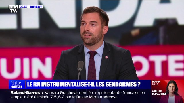 Polémique autour d'une affiche du RN mettant en scène un gendarme: le patron de la gendarmerie s'est mué en militant macroniste , juge Julien Odoul (RN)