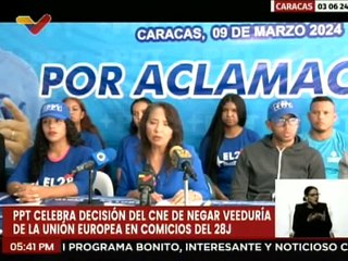 Caracas | PPT respalda decisión del CNE al negar la veeduría de la UE en los comicios del 28-J
