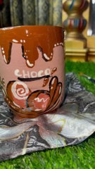 Clay pot designs with chocolate milkshake theme