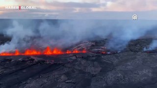 Hawaii'deki Kilauea Yanardağında meydana gelen patlama havadan görüntülendi
