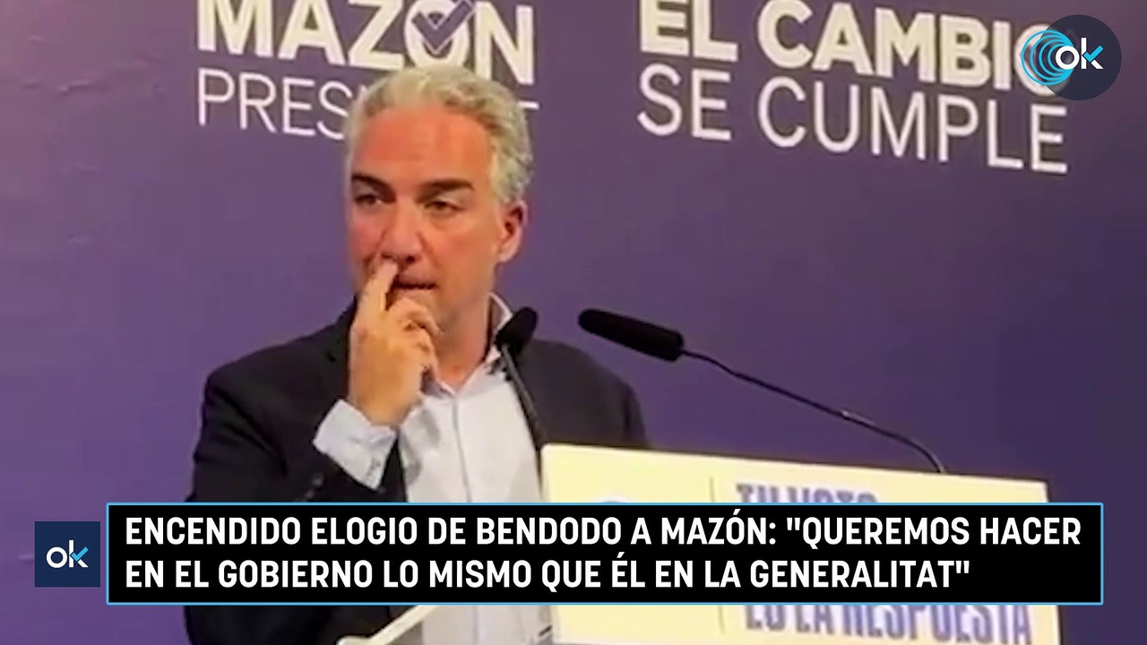 Encendido elogio de Bendodo a Mazón: "Queremos hacer en el Gobierno lo mismo que él en la Generalitat"