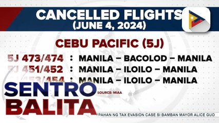 Ilang flights, kanselado ngayong araw kasunod ng pagputok ng Bulkang Kanlaon