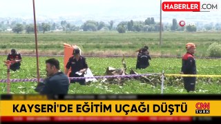 2 pilotun şehit olduğu uçak kazasından ilk görüntüler