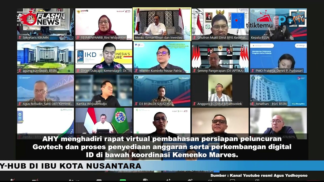 Gelar Rapat Virtual, AHY dengan Luhut Pandjaitan Bahas Persiapan Peluncuran GovTech