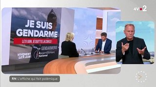 Marine Le Pen justifie l’affiche du Rassemblement national pour les élections européennes : « Nous parlons aux gendarmes, nous parlons aux policiers, nous parlons aux militaires et nous parlons à tous les Français » - Regardez
