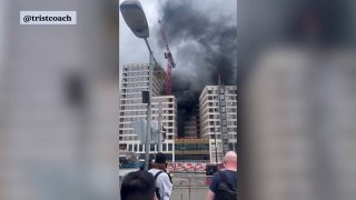 Firefighters battle major blaze near Canning Town tube station