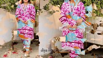How To Design Full Print Dresses With Lace And Organza | Stylish One Print Dress Designing Ideas
