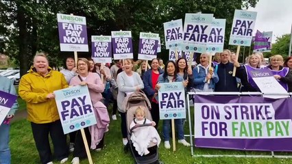 Kettering General Hospital healthcare assistants strike for fair pay