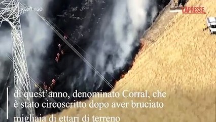 California, i vigili del fuoco combattono contro un altro incendio provocato dal vento a est di San Francisco