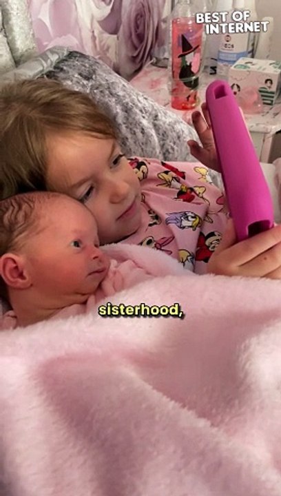 Newborn MELTS Your Heart Watching Video with Big Sis