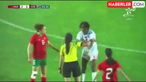 Futbolseverler,  Galatasaray kadın futbolcusu Kipoyi'nin Faslı rakibine yumruk attığı için ömür boyu men edilmesini istiyor
