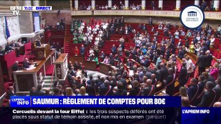 Des députés de gauche habillés en vert, blanc, rouge et noir , les couleurs du drapeau palestinien