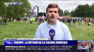 Des agriculteurs en colère rassemblés à Bruxelles