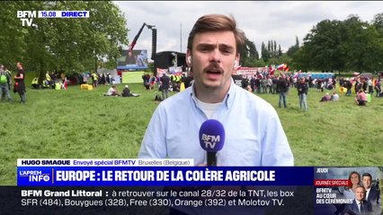 Des agriculteurs en colère rassemblés à Bruxelles