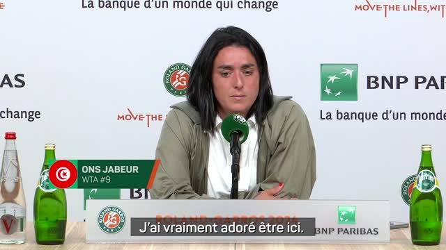 Roland-Garros - Jabeur : Très fière de mon parcours