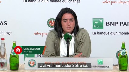 Roland-Garros - Ons Jabeur : "Très fière de mon parcours"