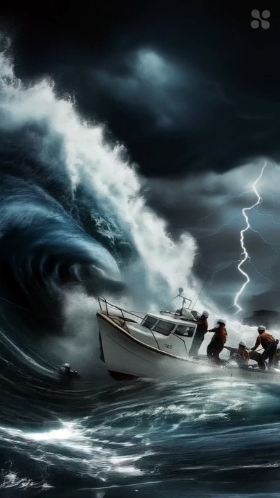 Massive Waves Wipes Out Boat During Coast Guard Rescue | AI Enhanced, 60fps, #boats #viral #shorts