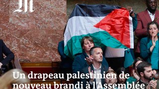 A l’Assemblée nationale, Rachel Keke brandit un drapeau palestinien